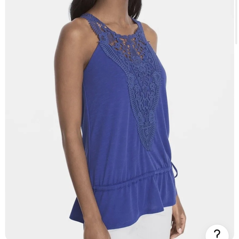 WHBM blue crochet tank
